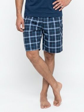 Quicksilver Men’s navy plaid Bathing Suit